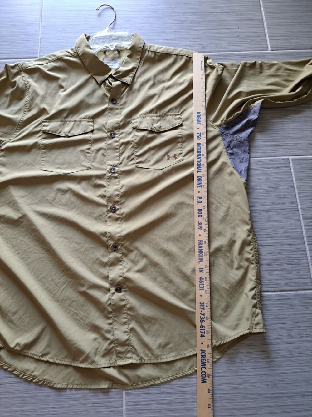 Under Armour Mens Iso-Chill Long Sleeve Button Down Shirt XL HeatGear Loose Fit - Picture 9 of 10